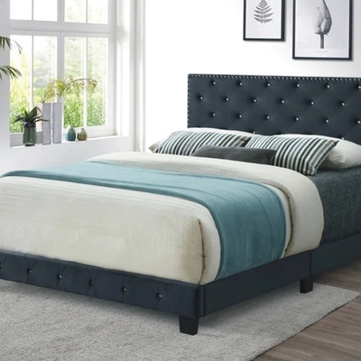 Brooks Furniture - Black Velvet Platform Bed
