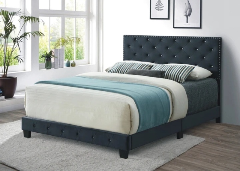 Brooks Furniture - Black Velvet Platform Bed